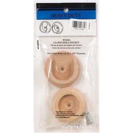 John Sterling John Sterling RP-0038-HD25 1.37 in. dia. Hardwood Heavy Duty Pole Sockets- 1 Pair - pack of 25 5303029